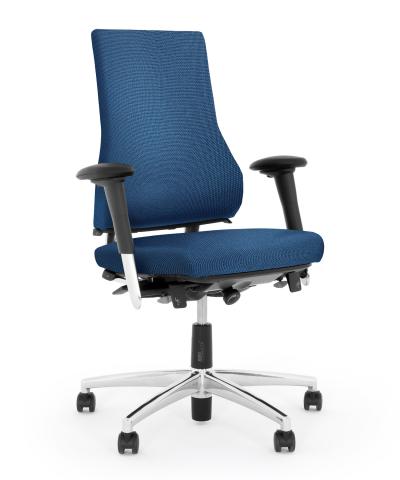 ESD Office Chair AES 2.4 Extra High Back Extra Thick Backrest Chair Blue Fabric ESD Hard Castors BMA Axia 2.4 Office Chairs Flokk - 530-2.4-ON-3AZ-AP-GLOBAL-ESD-BLU-HC